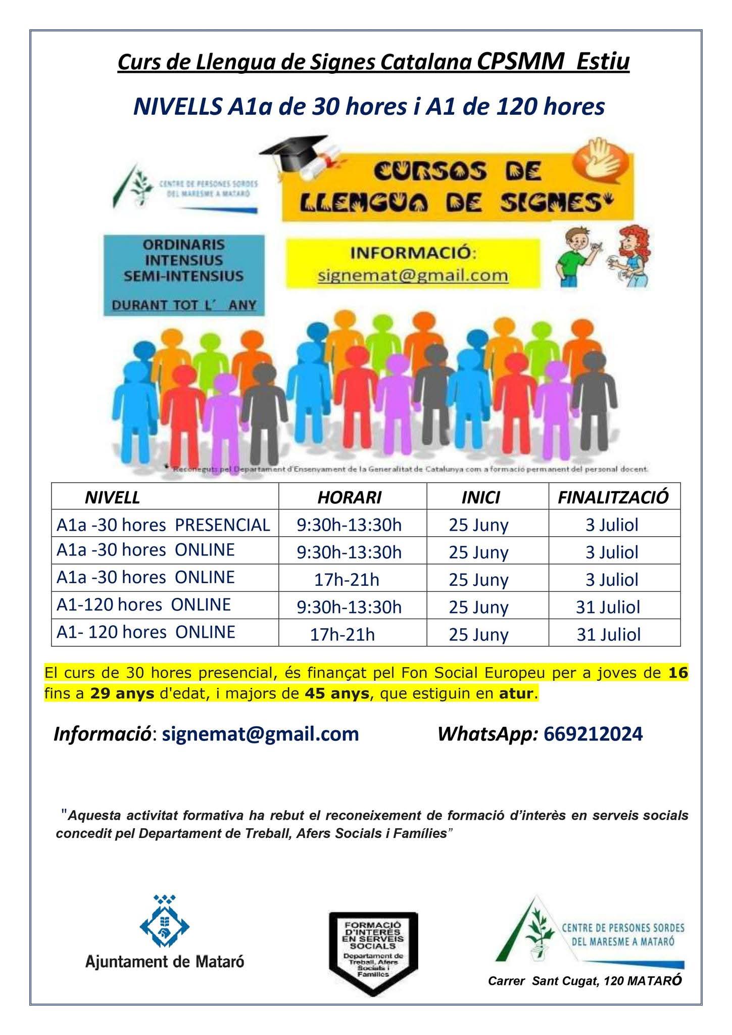Calendari de cursos